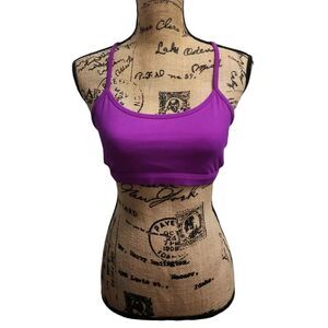 Fabletics Womens Size XXS‎ Sports Bra Cross Strap Purple